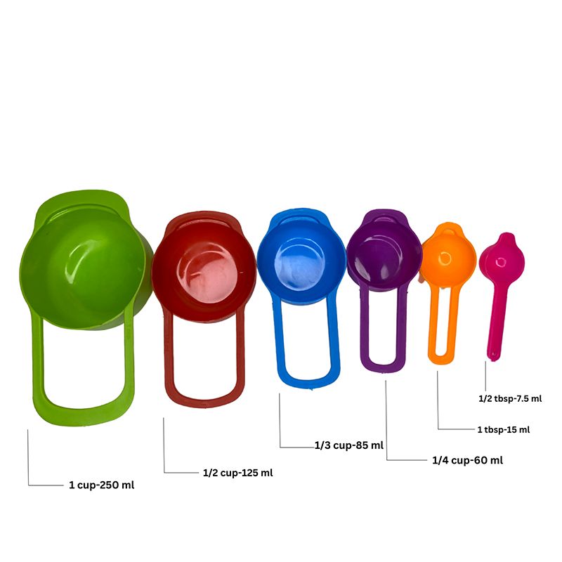 6 Pcs Color Measuring Spoon Set - Kitchen-grade Baking Tool