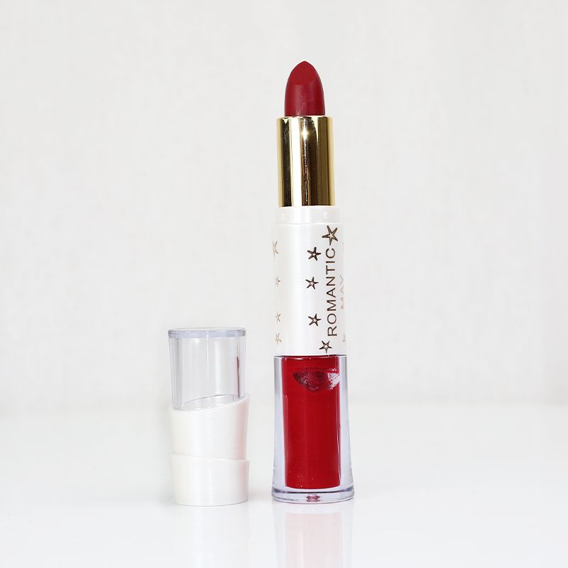 Romantic May 2 In 1 Lipstick And Lip Gloss Vitamin E Long Lasting - Claret (XONO) (1)