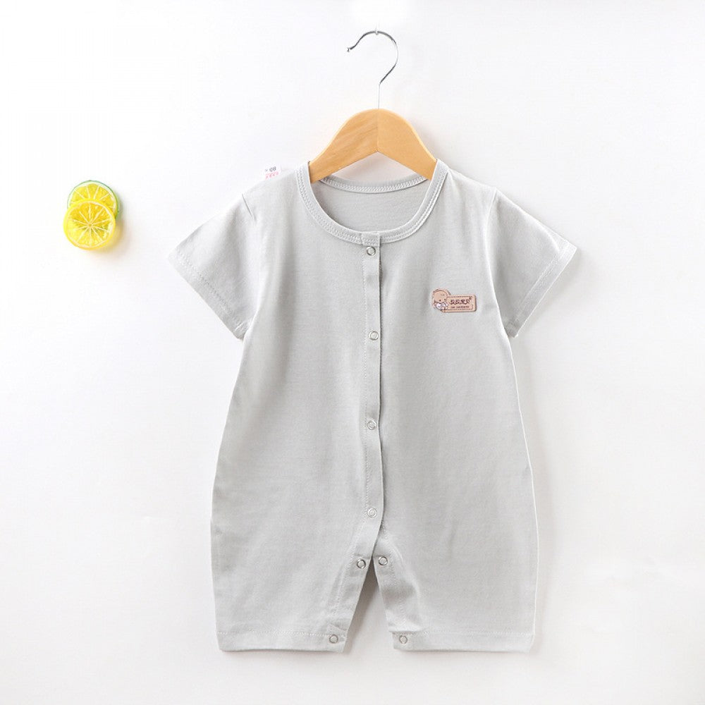 Baby Jumpsuit Short-Sleeved Summer Newborn Romper - Gray - Shop N Save