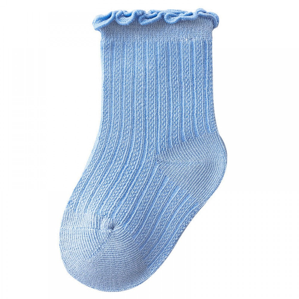 Newborn Thin Mesh Breathable Combed Cotton Lace Socks - Blue - Shop N Save