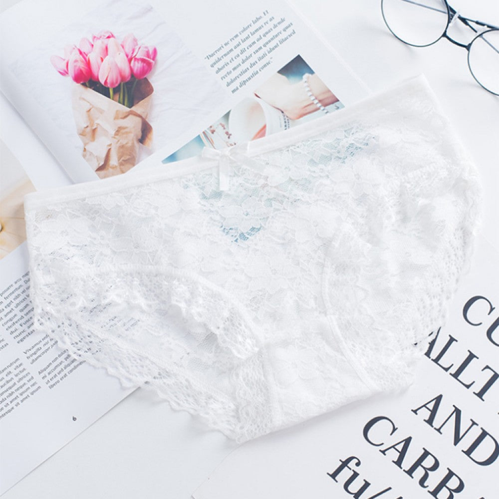 Women Lace Underwear Panties Cotton Comfort - White - Shop N Save