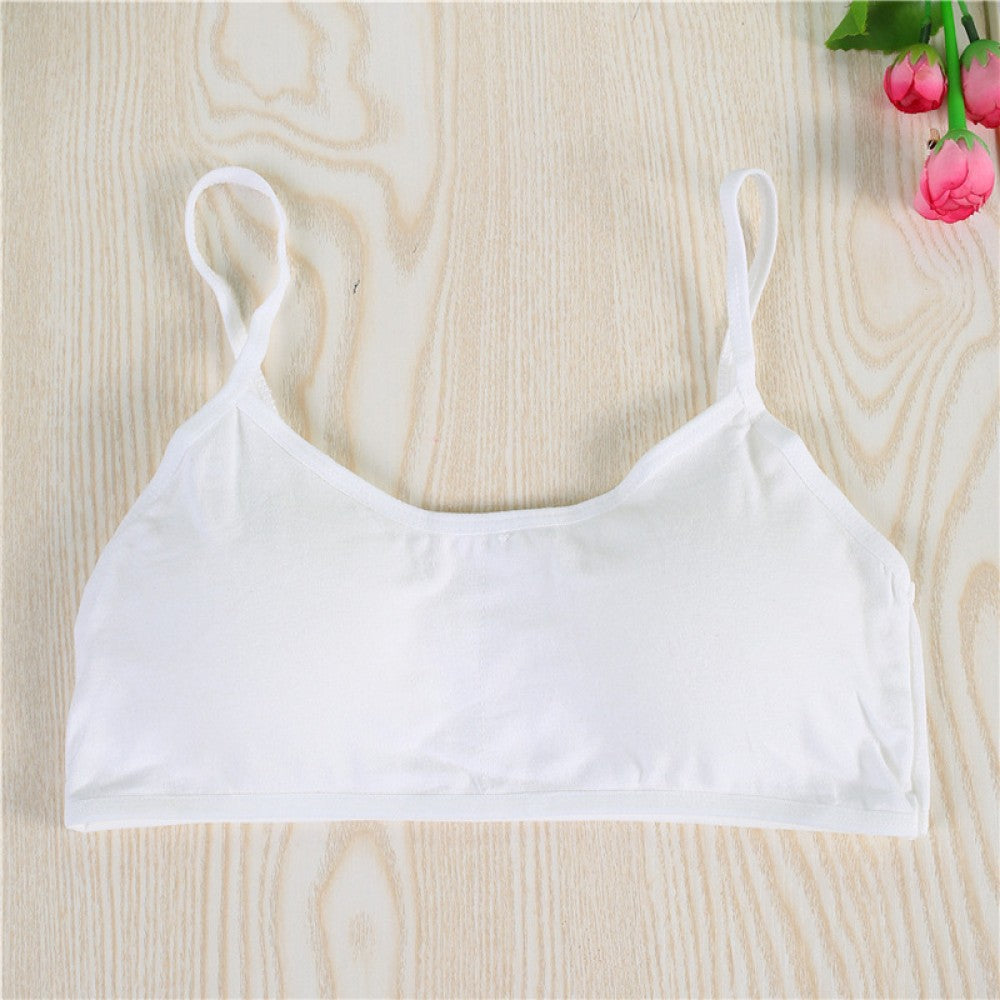 Girls Bra Straps Pure Cotton Vests - White - Shop N Save