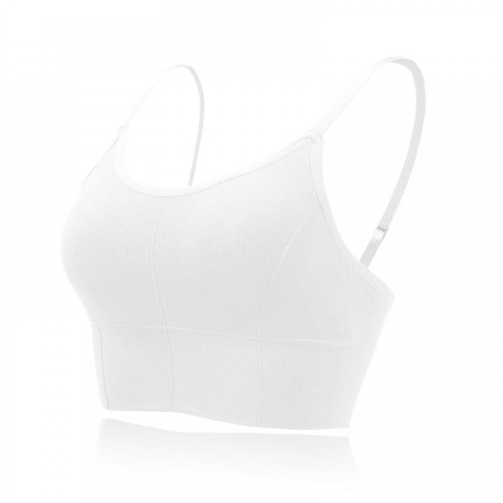 Sports Bra Thin Straps Ladies Wrap Chest Tube Top - White - Shop N Save