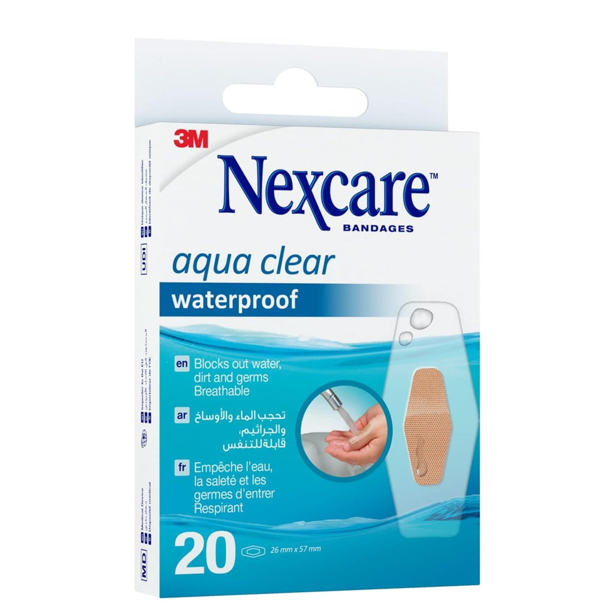 Nexcare™ 586-20D Absolute Waterproof Bandages, 26x57mm, 20/box