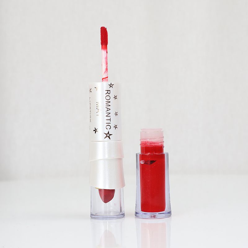 Romantic May 2 In 1 Lipstick And Lip Gloss Vitamin E Long Lasting - Spanish Carmine (2)