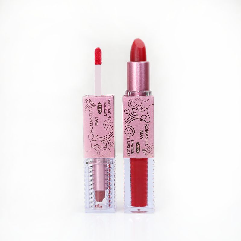 Romantic May Lip Gloss 2 In 1 Lipstick - Raspberry Wine (PANTONE) (2)