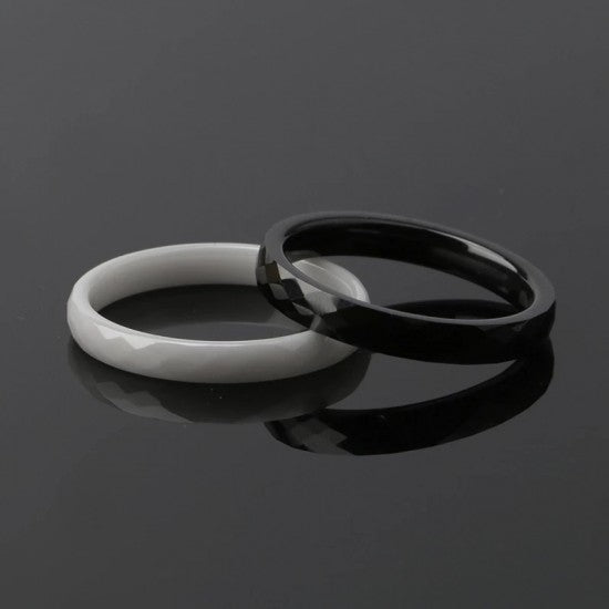 Ceramic Ring Smooth Cut Surface For Men Women Silver