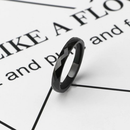 Ceramic Ring Smooth Cut Surface For Men Women Silver