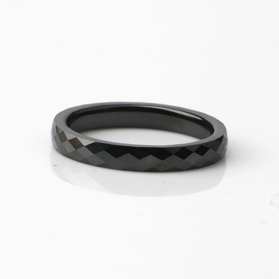 Ceramic Ring Smooth Cut Surface For Men Women Black