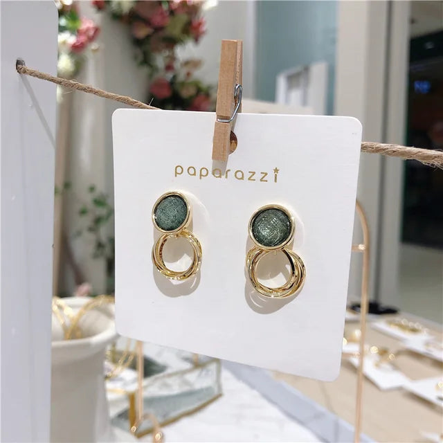 2023 Geometric Crystal Earrings: Retro Asymmetric Fashion - Shop N Save