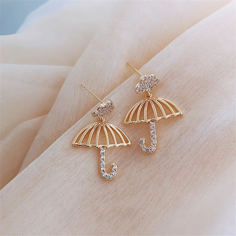 Hong Kong Style Earrings: Needle Love Umbrella, Unique Fashion - Shop N Save