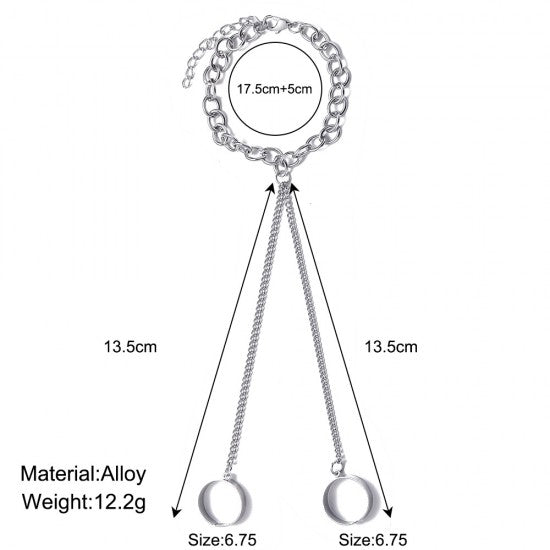 Chain Ring Female Adjustable Conjoined Open Joint Ring Silver