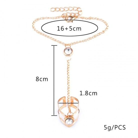 Chain Ring Female Adjustable Conjoined Open Joint Ring Golden