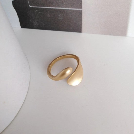 Punk Irregular Opening Rings For Men Women Fashion Simple Circle Golden