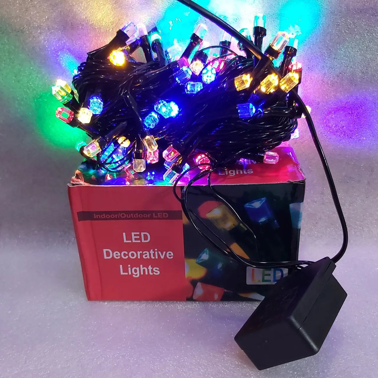 Large 100 LED Crystal Garland - Vibrant Colors - Shop N Save