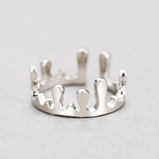 Simple Crown Irregular Rings For Men And Women Trendy Hip Hop Silver