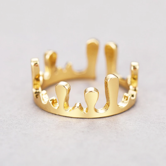 Simple Crown Irregular Rings For Men And Women Trendy Hip Hop Golden