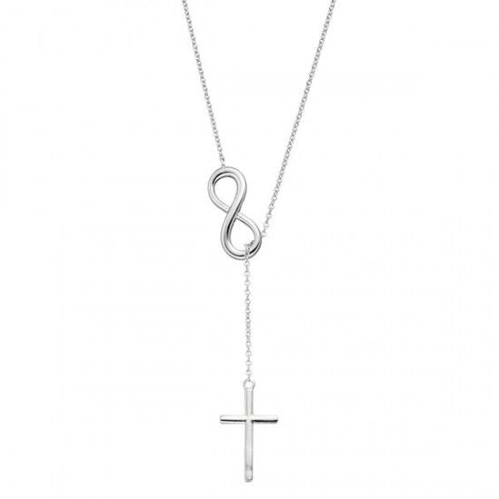 Cross Infinity Pendant Necklace Women Fashion Jewelry Sliver