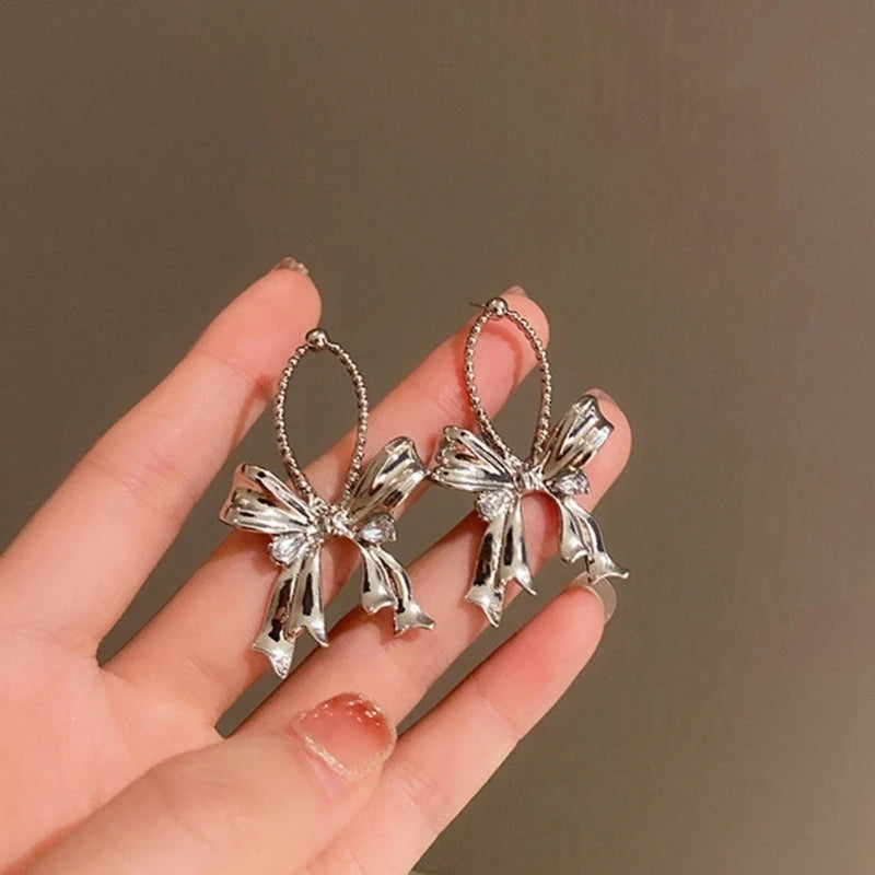 Elegant Bow Dangle Earrings: Exquisite Bowknot Design for Women. - Shop N Save