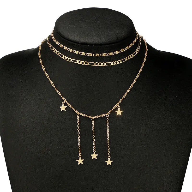 Gold Falling Star Pendant: Exquisite Festival Jewelry & Cascading Stars - Shop N Save