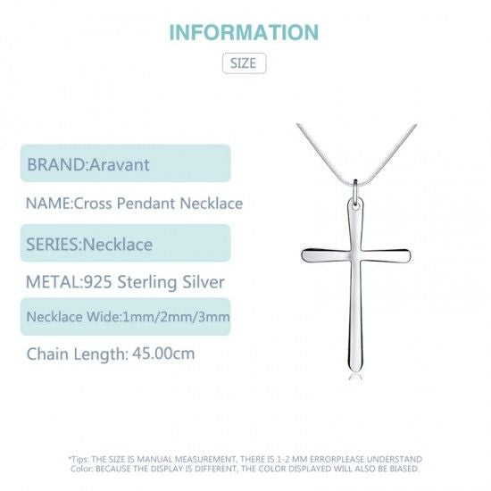 Women Men Jewelry Silver Smooth Cross Pendant Silver