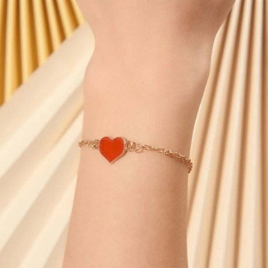 Trendy Hot Heart Bracelets For Women Girls - Red