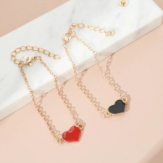 Trendy Hot Heart Bracelets For Women Girls - Red