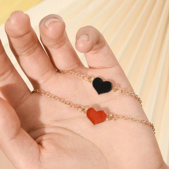 Trendy Hot Heart Bracelets For Women Girls - Red