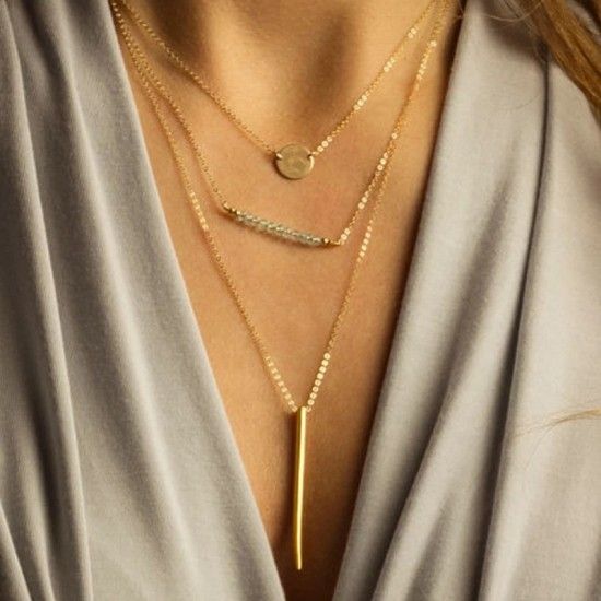 Multi-Layer Iron Pearl Necklace Double-Layer Necklace Jewelry Golden