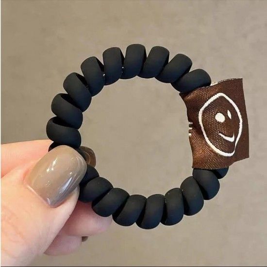 3 Pcs Frosted Color Telephone Elastic Hair Tie Multicolor