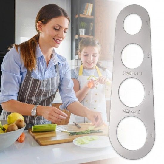 1 Pcs Easy Clearing Pasta Ruler Measuring Tool 4 Serving Portion (Silver) - Shop N Save