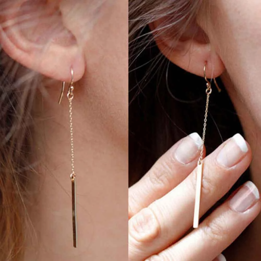 Minimalist Geometric Clip on Earrings Contracted Temperament Earrings - Golden
