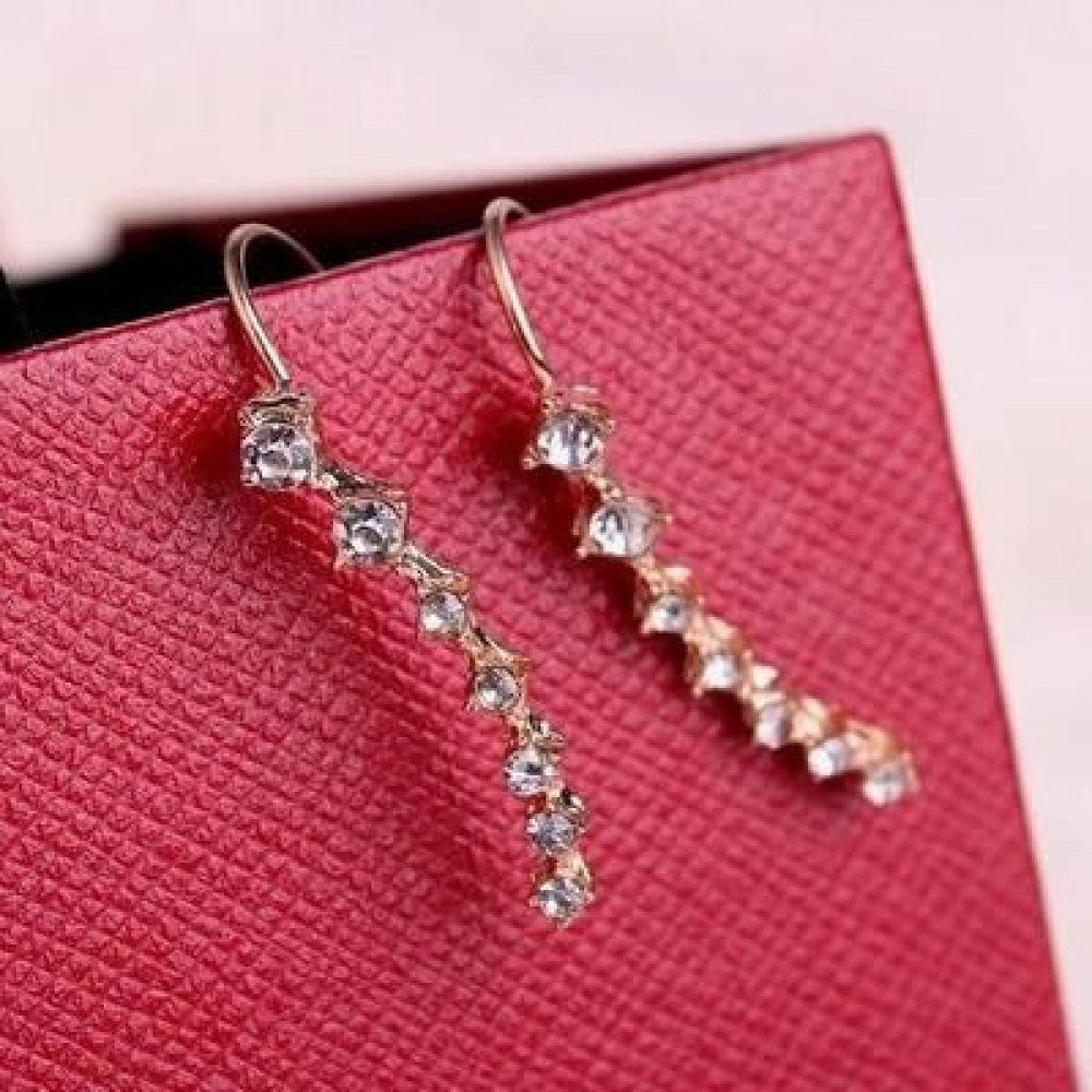 Zircon Earrings For Women Girl Accessories Jewelry - Golden