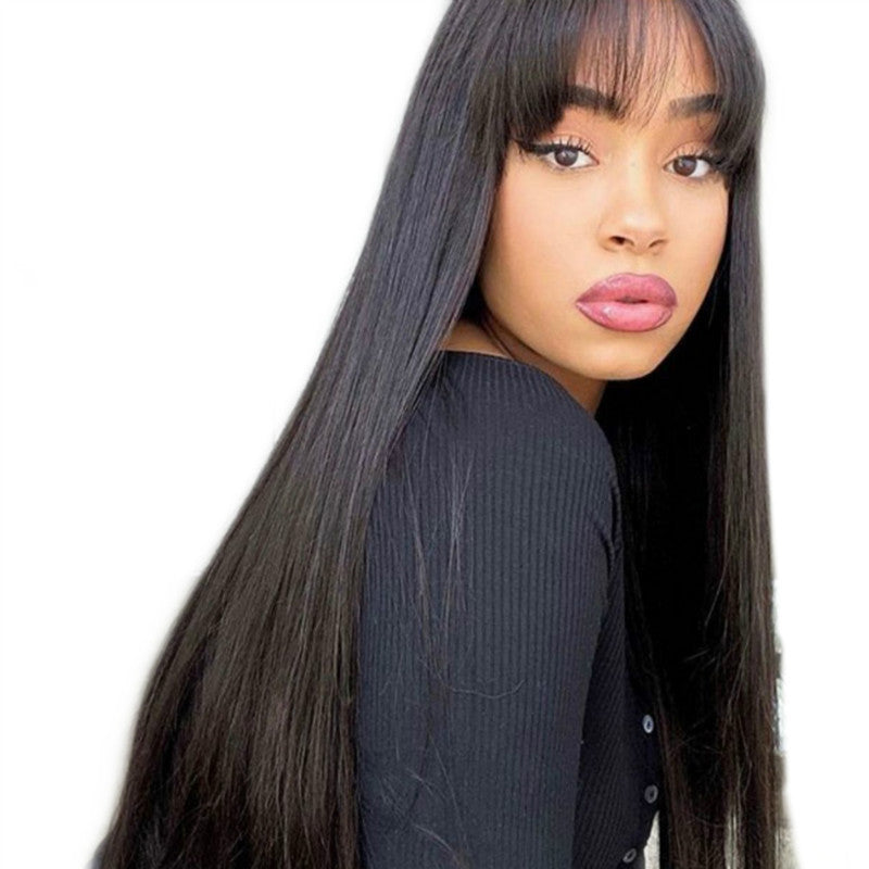 European & American Cross-Border Long Straight Hair Wig: Black Fashion