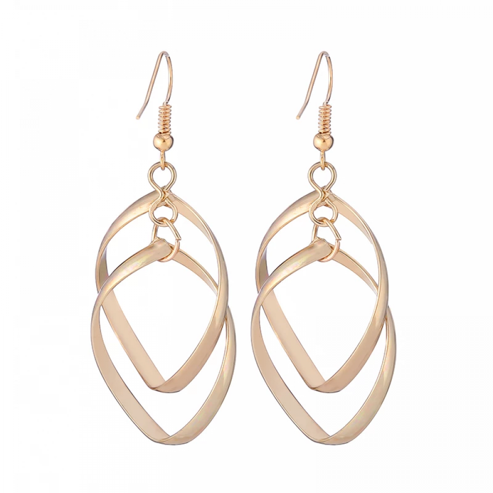 Temperament Popular Shiny Exquisite Super Twisted Earrings - Gold