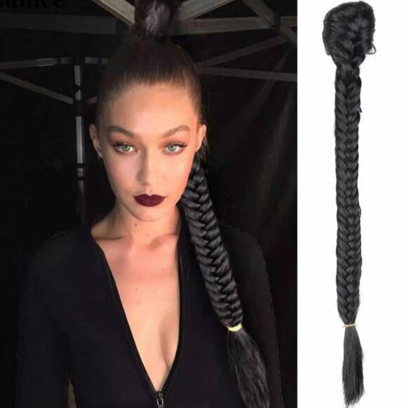 Hand-Woven Fishbone Braid Ponytail: Douyin Store, High Fake Ponytail
