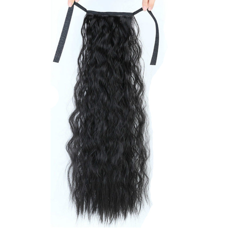 Strap-style wig ponytail for women European and American fashion cornrows curly hair fluffy strap-style ponytail braid manufacturer ready stock