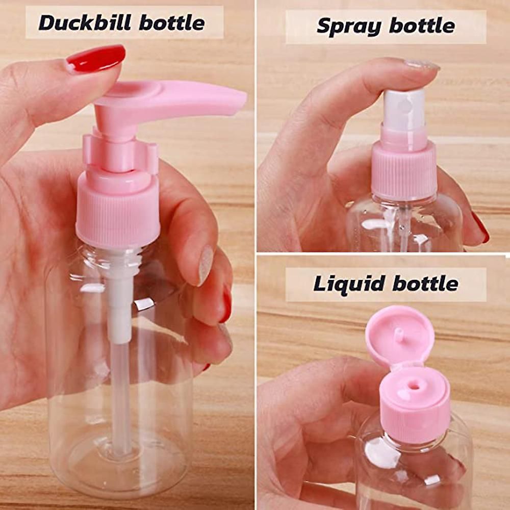 Empty Bottle Set: Efficient Storage 7 PCS , Convenient for Travel-Pink