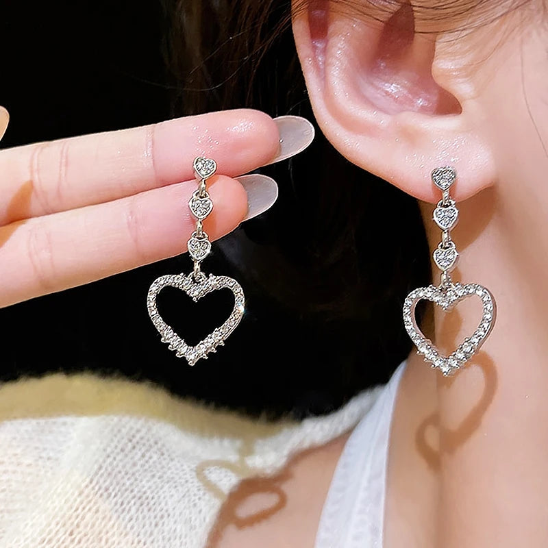 Korean Love Tassel Earrings: Silvery Fashion for Party Gift - Shop N Save