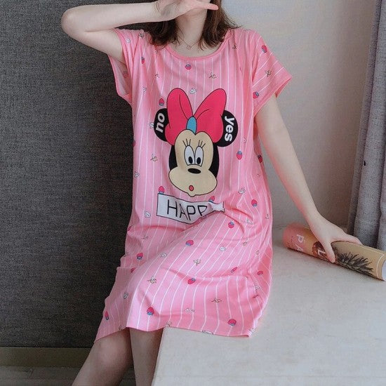 Printed Nightwear For Women Sleepwear Pink