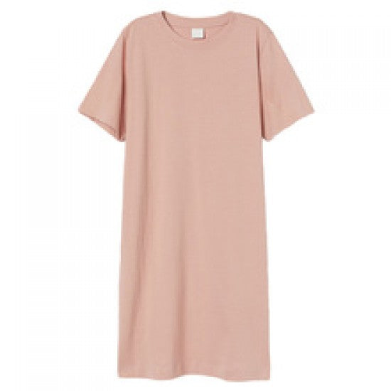 Single Pcs Plan Nightwear For Women Sleepwear Pink