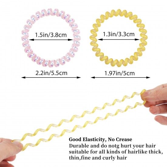 High Quality Telephone Line Hair Tie- Orange