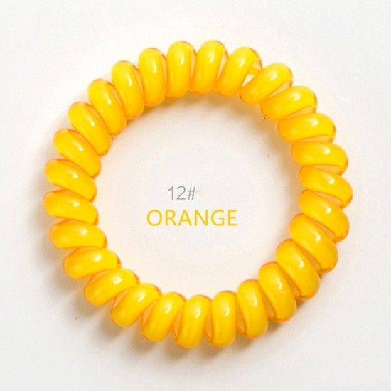 High Quality Telephone Line Hair Tie- Orange