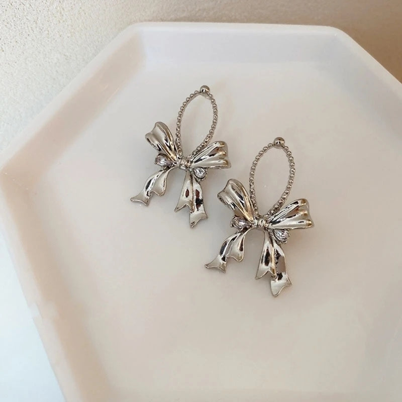Elegant Bow Dangle Earrings: Exquisite Bowknot Design for Women. - Shop N Save