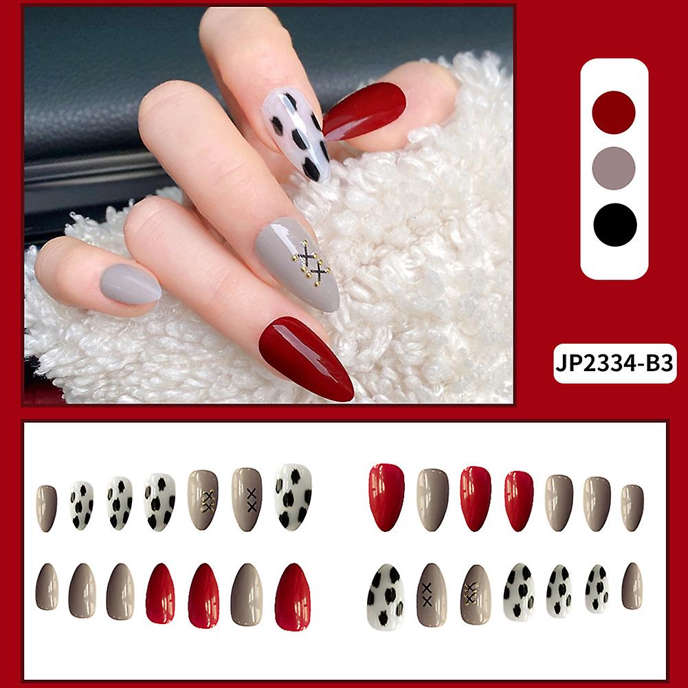 24pcs Eggshell Pattern Long Fake Nails: Time-Saving Sweet Design - Shop N Save