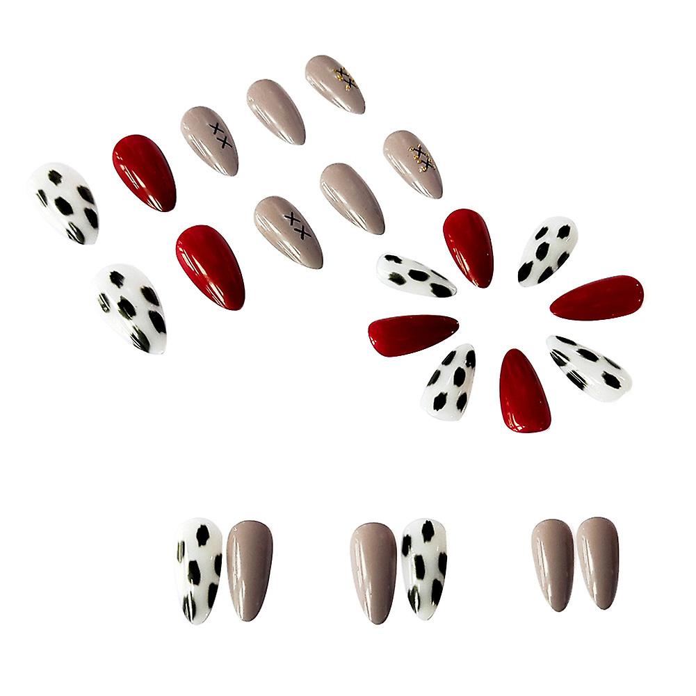 24pcs Eggshell Pattern Long Fake Nails: Time-Saving Sweet Design - Shop N Save