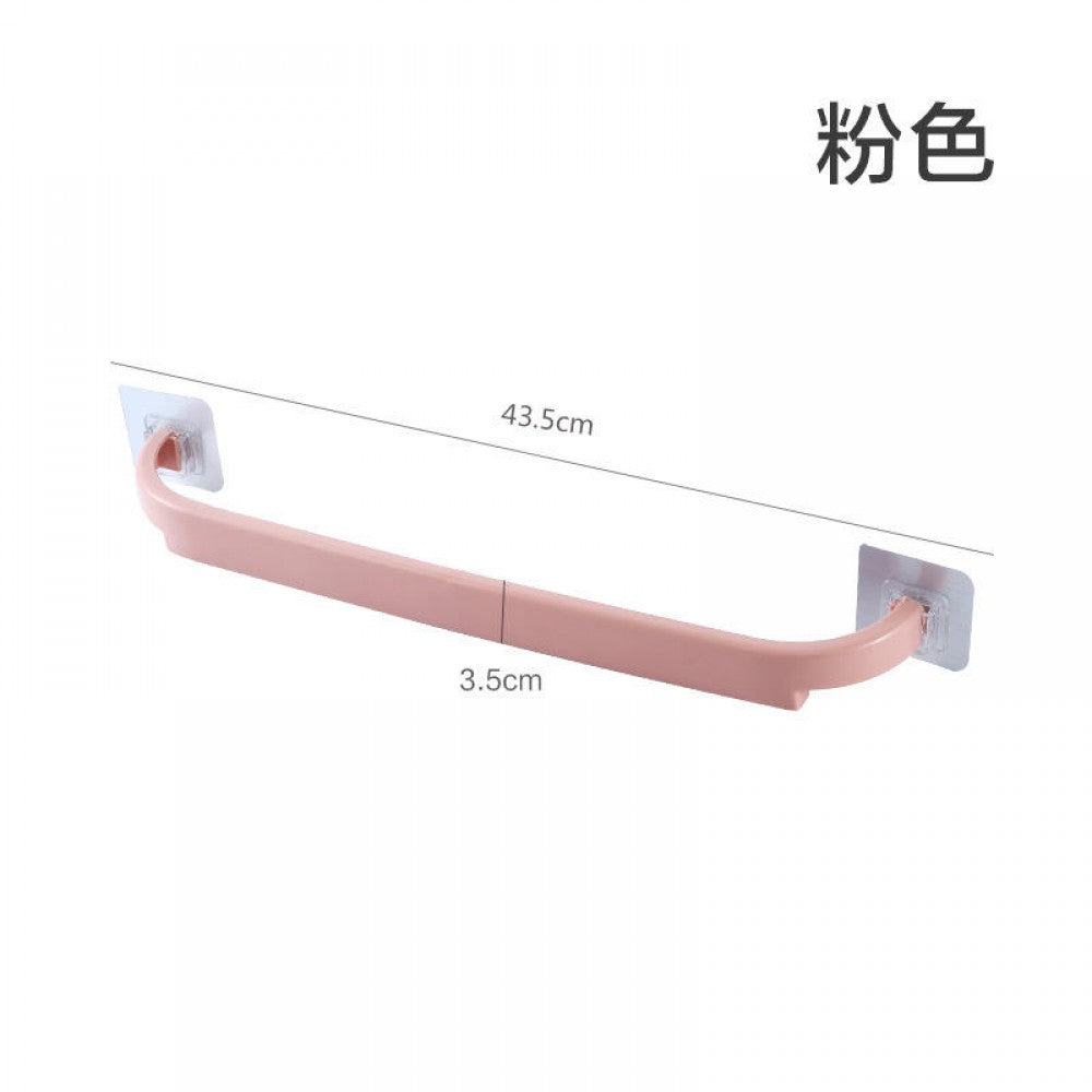 Self-Adhesive Towel hanging Rack Plastic Wall-Mounted - Pink