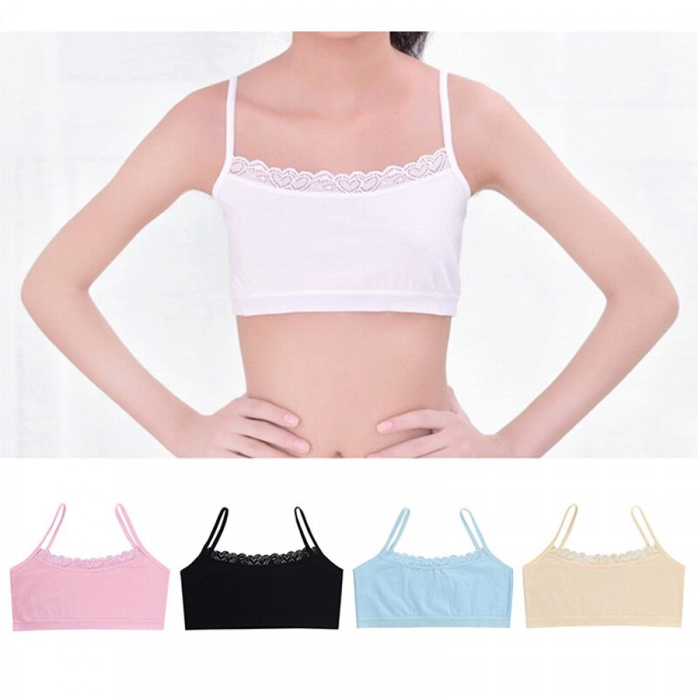 Young School Girl Cute Training Cotton Bra - Black - Shop N Save
