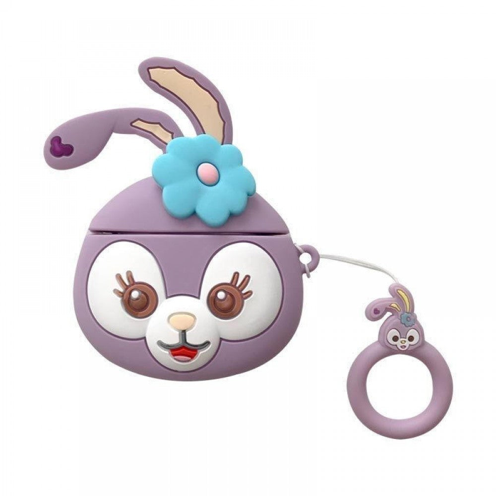 Cartoon 3D Earphone Case For Airpods 1 2 Silicone Cover - Purple