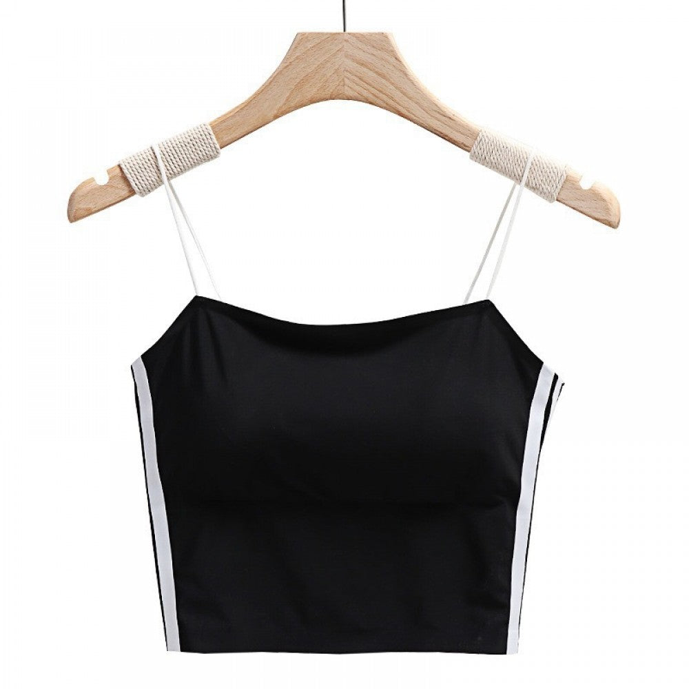 Women Cotton Thin Suspender Silk Seamless Tube Top - Black - Shop N Save